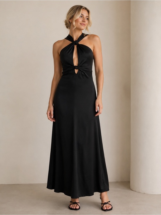 ANTONIO MELANI Dresses & Skirts - Antonio Melani Black Midi Dress | Linen Blend |NWT